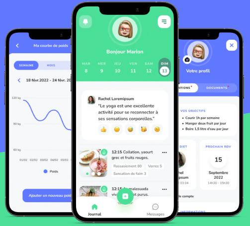 L'application MonSuiviDiet sur mobile