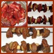 Bavette d’alloyau marinée en brochette