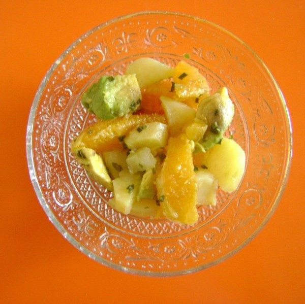 Salade fraîche avocat, PDT, orange