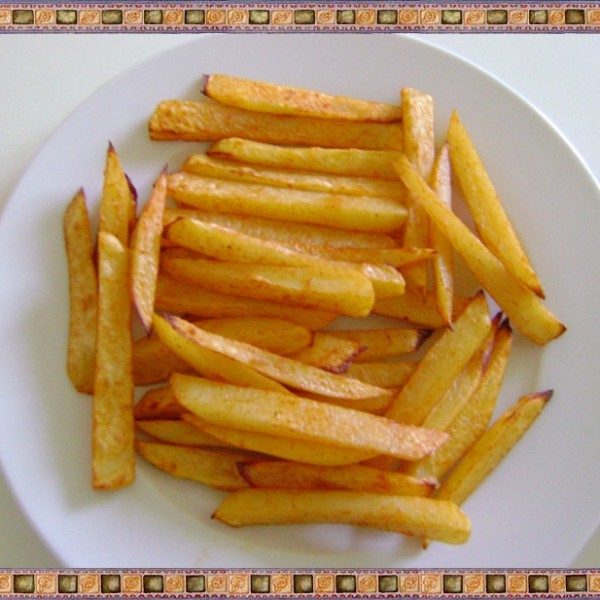 Frites paprika (1 c. à café d’huile !)